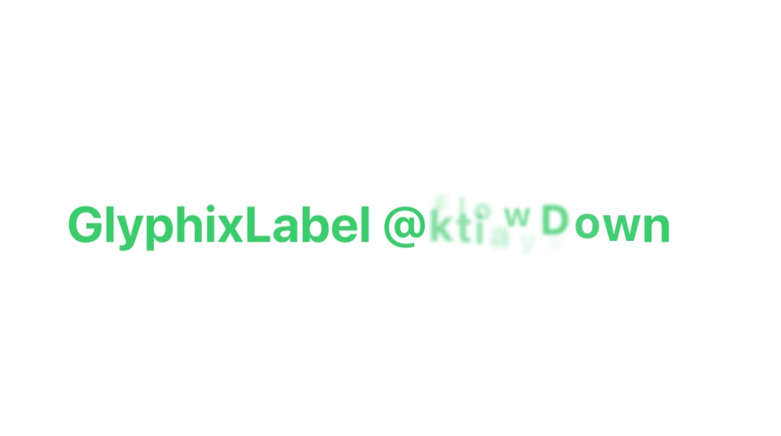 GlyphixTextFx numeric transition animation demo